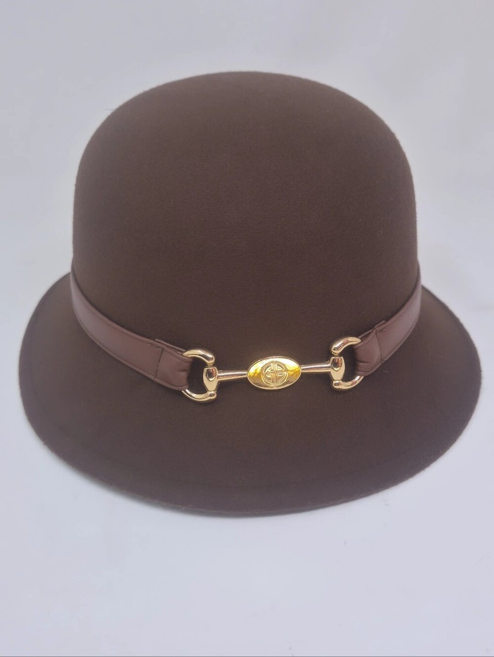 Giani Bernini Gold Horsebit Women's Felt Cloche Hat